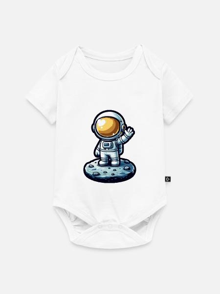 Kleiner Astronaut – Mondlandung - Baby Premium Kurzarmbody - Weiß
