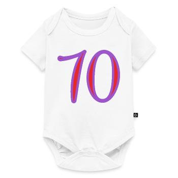 70. 70 ANS. 70e ANNIVERSAIRE. ANNIVERSAIRE 70 ANS. - Body à manches courtes Premium Bébé - blanc - Devant