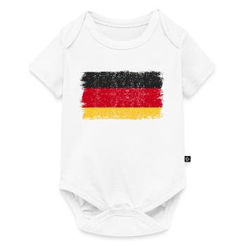 Deutsche Flagge Deutschland Deutschlandflagge - Baby Premium Kurzarmbody - Weiß - Vorne