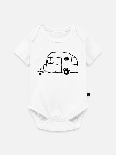 wohnwagen zeichnung - Baby Premium Kurzarmbody - Weiß