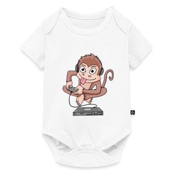 Affe spielt Videospiele - Baby Premium Kurzarmbody - Weiß - Vorne