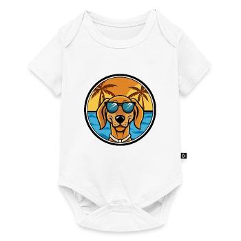 Jugoslawischer Windhund Hunderasse Cartoon Sonnenbrille Strand - Baby Premium Kurzarmbody - Weiß - Vorne
