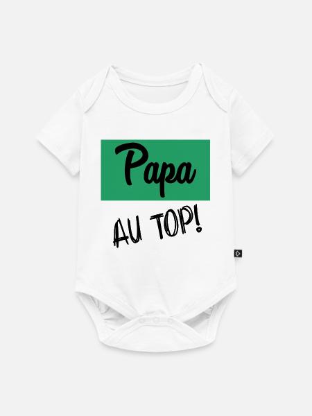 PAPA - Baby Premium Kurzarmbody - Weiß