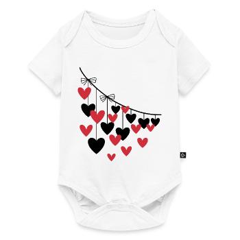 Heart Garland Many Hearts - Baby Premium short-sleeve bodysuit - white - Front