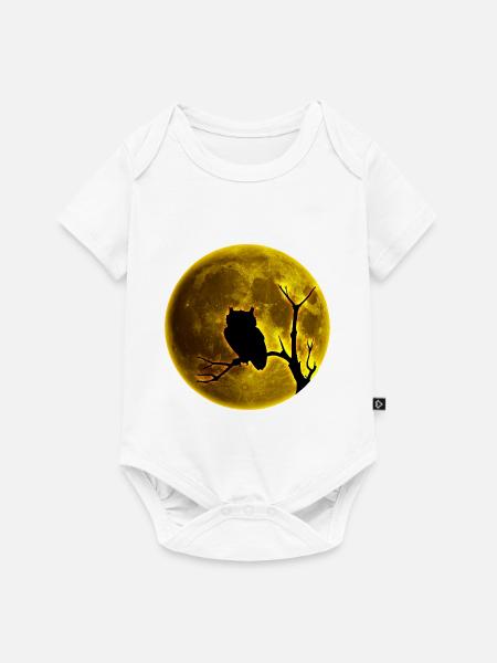 Eule - Baby Premium Kurzarmbody - Weiß