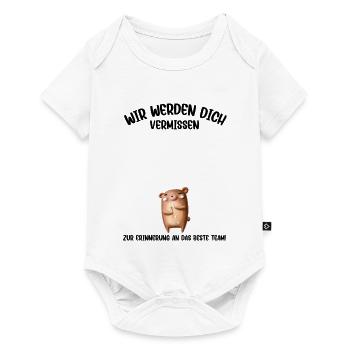 Wir werden dich Vermissen beste Team Abschied - Baby Premium Kurzarmbody - Weiß - Vorne