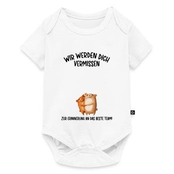 Wir werden dich Vermissen beste Team Abschied - Baby Premium Kurzarmbody - Weiß - Vorne