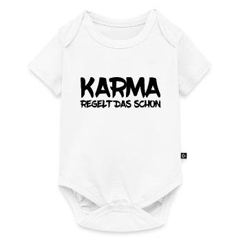 Karma regelt das schon - Baby Premium Kurzarmbody - Weiß - Vorne