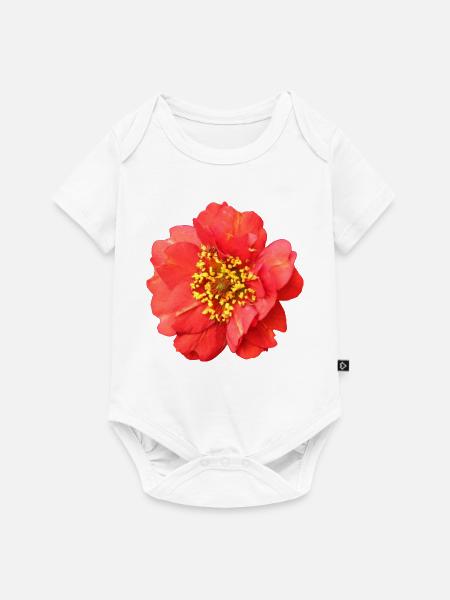 rote Blume Rose - Baby Premium Kurzarmbody - Weiß