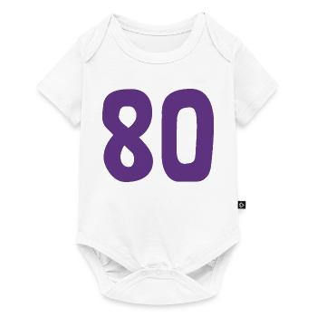 80. 80 ANS. 80e ANNIVERSAIRE. ANNIVERSAIRE 80 ANS. - Body à manches courtes Premium Bébé - blanc - Devant