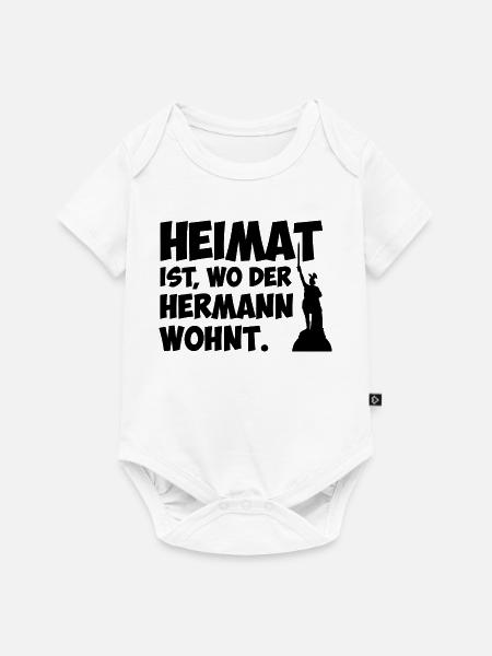 Heimat ist, wo der Hermann wohnt. - Baby Premium Kurzarmbody - Weiß