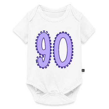90. 90 ANS. 90e ANNIVERSAIRE. ANNIVERSAIRE 90 ANS. - Body à manches courtes Premium Bébé - blanc - Devant