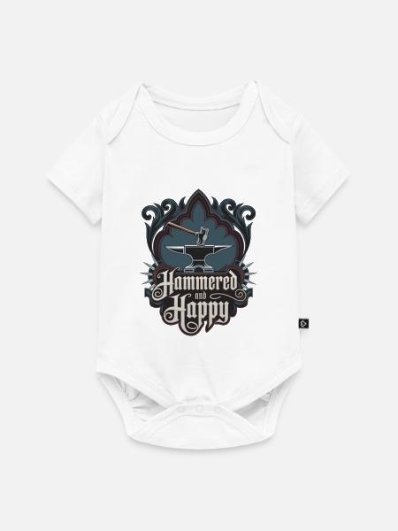 Gehämmert und glücklich - Baby Premium Kurzarmbody - Weiß