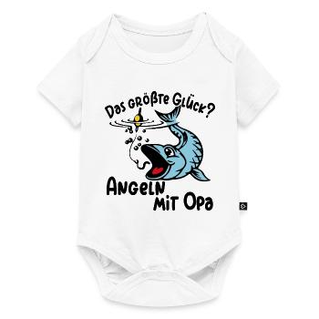 Angeln mit Opa ist das größte Glück - Baby Premium Kurzarmbody - Weiß - Vorne