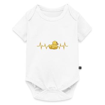 Badeente Herzschlag - Baby Premium Kurzarmbody - Weiß - Vorne