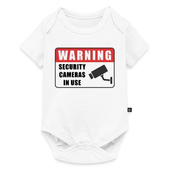 Warning CCTV Camera Badge Security Sign Icon - Baby Premium short-sleeve bodysuit - white - Front