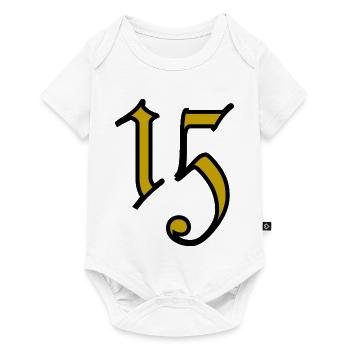 15. 15 ANS. 15e ANNIVERSAIRE. ANNIVERSAIRE 15 ANS. - Body à manches courtes Premium Bébé - blanc - Devant
