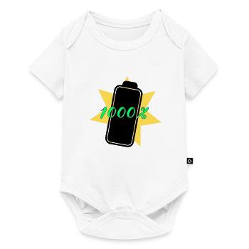 1000% Energie - Baby Premium Kurzarmbody - Weiß - Vorne