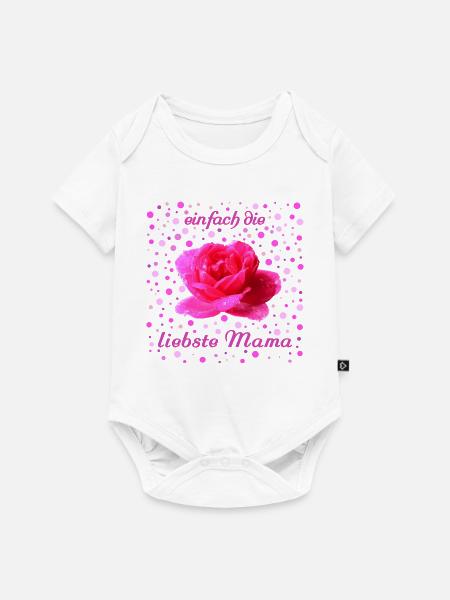 liebste Mama Rose - Baby Premium Kurzarmbody - Weiß