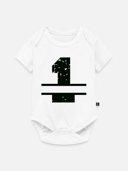 1 , First - Baby Premium Kurzarmbody - Weiß