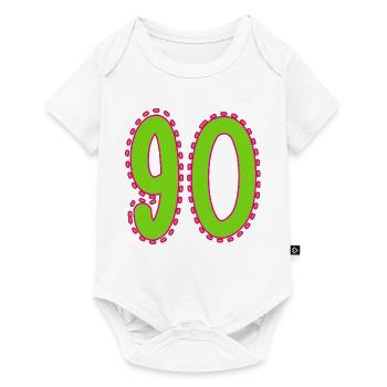 90. 90 ANS. 90e ANNIVERSAIRE. ANNIVERSAIRE 90 ANS. - Body à manches courtes Premium Bébé - blanc - Devant