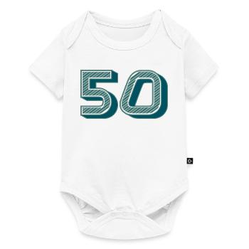 50. 50 ANS. 50e ANNIVERSAIRE. ANNIVERSAIRE 50 ANS. - Body à manches courtes Premium Bébé - blanc - Devant