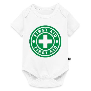 First Aid Medical Cross Sicherheitssymbol Vektor-Symbol - Baby Premium Kurzarmbody - Weiß - Vorne