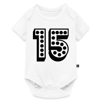 15. 15 YEARS. 15th BIRTHDAY. 15 YEARS BIRTHDAY. - Baby Premium short-sleeve bodysuit - white - Front