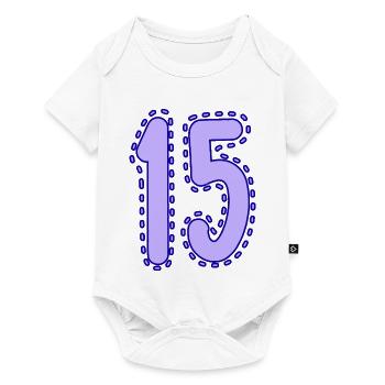 15. 15 ANS. 15e ANNIVERSAIRE. ANNIVERSAIRE 15 ANS. - Body à manches courtes Premium Bébé - blanc - Devant