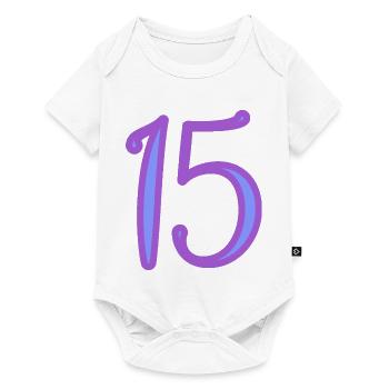 15. 15 ANS. 15e ANNIVERSAIRE. ANNIVERSAIRE 15 ANS. - Body à manches courtes Premium Bébé - blanc - Devant