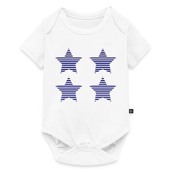 STERN. STERNE. STERN. STERNE. FEST. JAHRESTAG - Baby Premium Kurzarmbody - Weiß - Vorne
