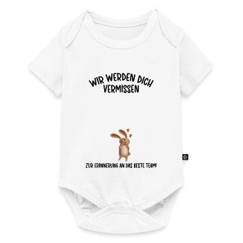 Wir werden dich Vermissen beste Team Abschied - Baby Premium Kurzarmbody - Weiß - Vorne