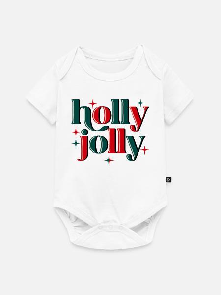 Holly Jolly Xmas - Baby Premium Kurzarmbody - Weiß