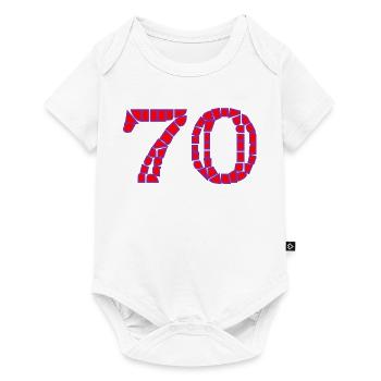 70. 70 ANS. 70e ANNIVERSAIRE. ANNIVERSAIRE 70 ANS. - Body à manches courtes Premium Bébé - blanc - Devant