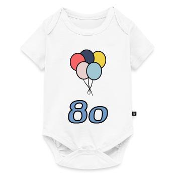 80. 80 ANS. 80e ANNIVERSAIRE. ANNIVERSAIRE 80 ANS. - Body à manches courtes Premium Bébé - blanc - Devant