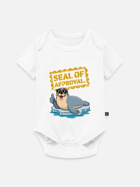 Gütesiegel - Baby Premium Kurzarmbody - Weiß