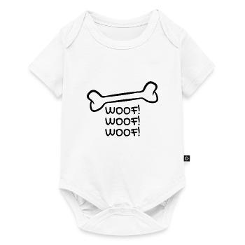 Hund Knochen - Baby Premium Kurzarmbody - Weiß - Vorne