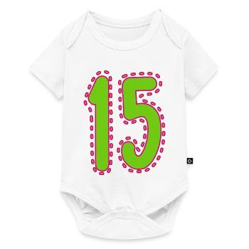15. 15 ANS. 15e ANNIVERSAIRE. ANNIVERSAIRE 15 ANS. - Body à manches courtes Premium Bébé - blanc - Devant