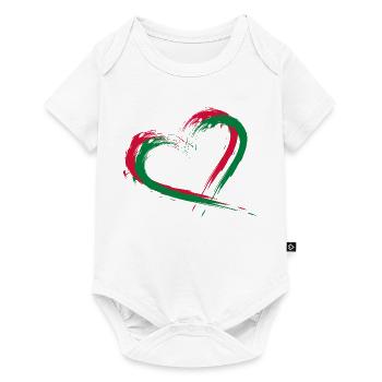 Heart brush flag of the Maldives - Baby Premium short-sleeve bodysuit - white - Front