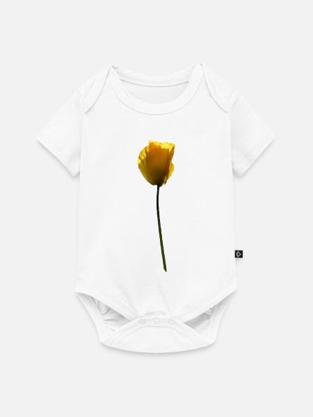 gelbe Mohnblume Mohn - Baby Premium Kurzarmbody - Weiß