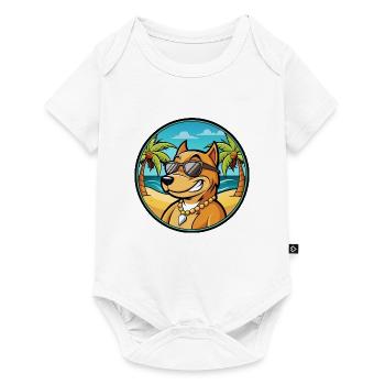 Cordoba Fighting Dog Breed Cartoon Sunglass Beach - Baby Premium short-sleeve bodysuit - white - Front