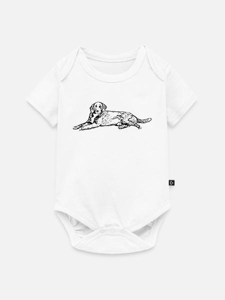 Hund schwarz - Baby Premium Kurzarmbody - Weiß