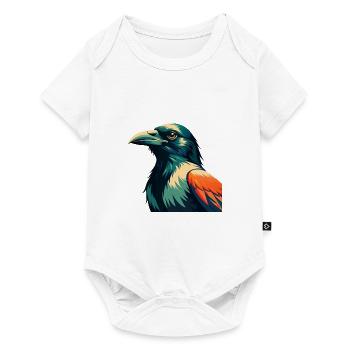 Crow Cartoon Character Colorful Pet Animal - Baby Premium short-sleeve bodysuit - white - Front