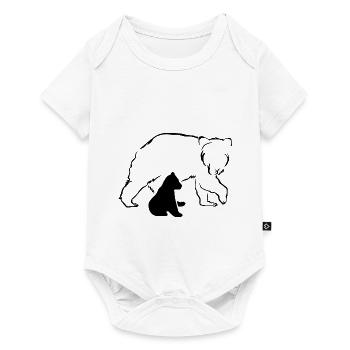 Ours ours ours brun mère bébé nature forêt amour - Body à manches courtes Premium Bébé - blanc - Devant