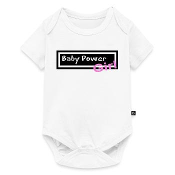 Baby Girl Mädchen Power Kraftvoll - Baby Premium Kurzarmbody - Weiß - Vorne