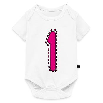 1. 1 JAHR. 1. JAHRESTAG. 1 JAHR GEBURTSTAG - Baby Premium Kurzarmbody - Weiß - Vorne