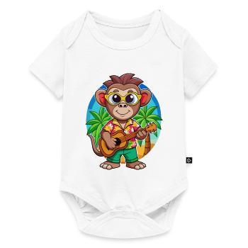 Lustige Affe Cartoon Sommer Strand Sonnenbrille - Baby Premium Kurzarmbody - Weiß - Vorne