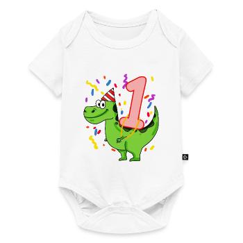 Dinosaurier Geburtstag 1 Jahre alt - Baby Premium Kurzarmbody - Weiß - Vorne