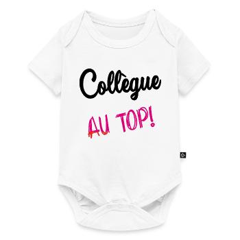 COLLEGUE. HUMOUR. RETRAITE. RETRAITE. RETRAITEE - Body à manches courtes Premium Bébé - blanc - Devant