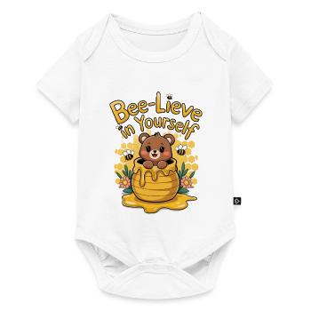Bee-Lieve In Dir Selbst - Baby Premium Kurzarmbody - Weiß - Vorne